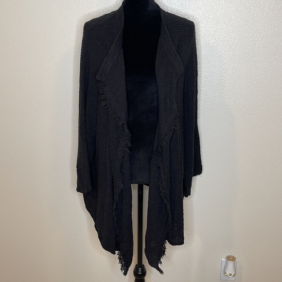 Caslon Black Fringe Batwing Open Front Cardigan XXL - Picture 1 of 7